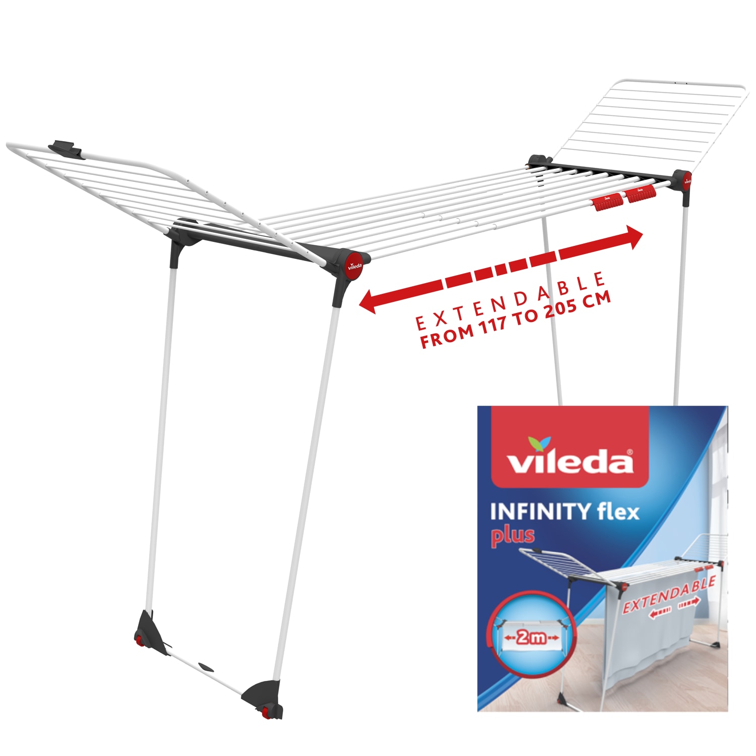 Vileda Infinity Flex - The extendable XXL clothes airer with wings