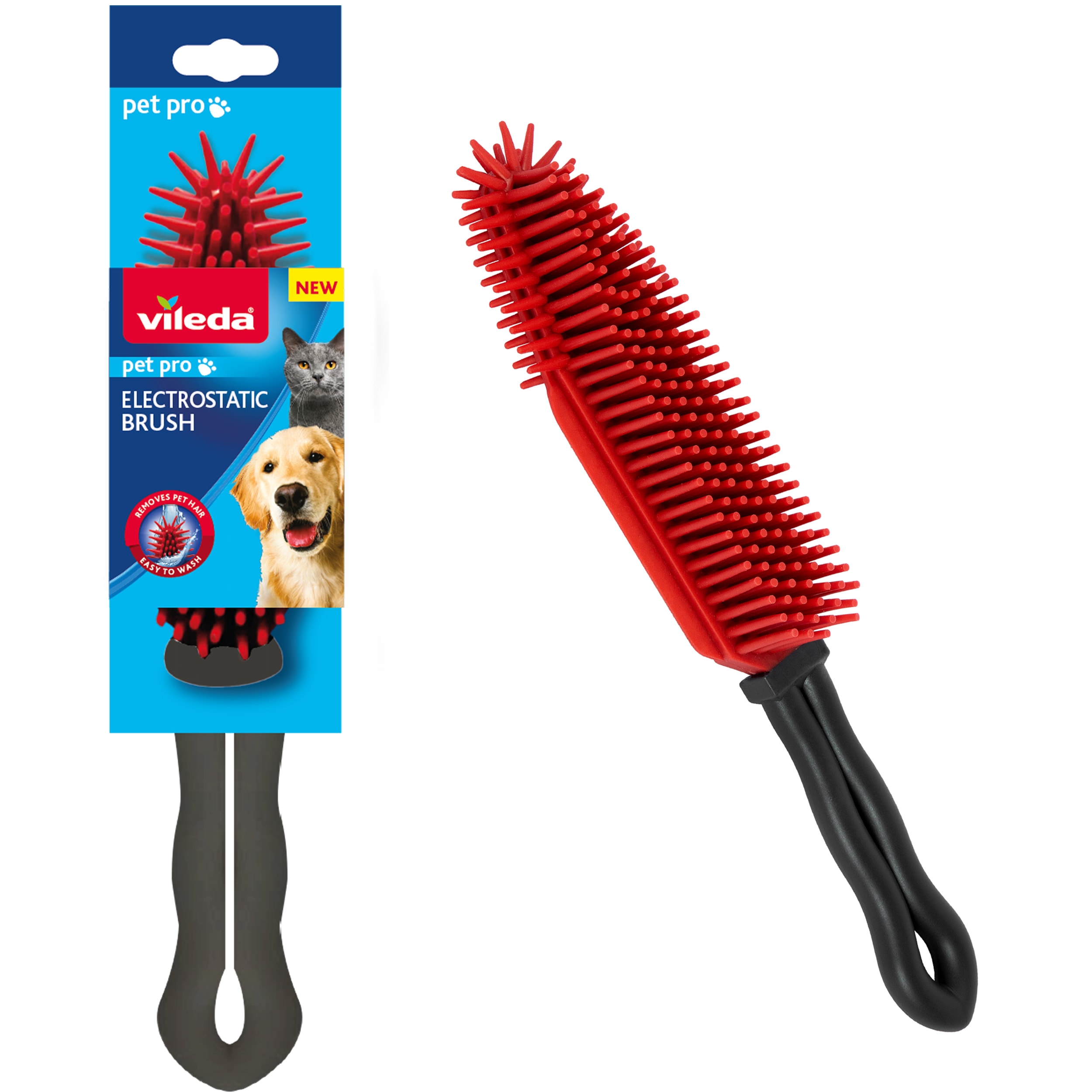 Vileda Pet Pro Electrostatic Brush – removes pet hair from textile surfaces